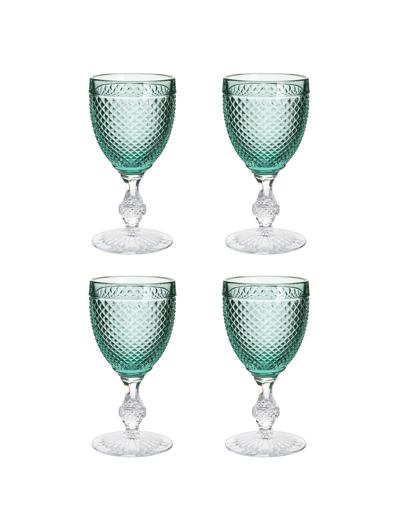 Bicos Bicolor Green Goblets Set of Four Weston Table