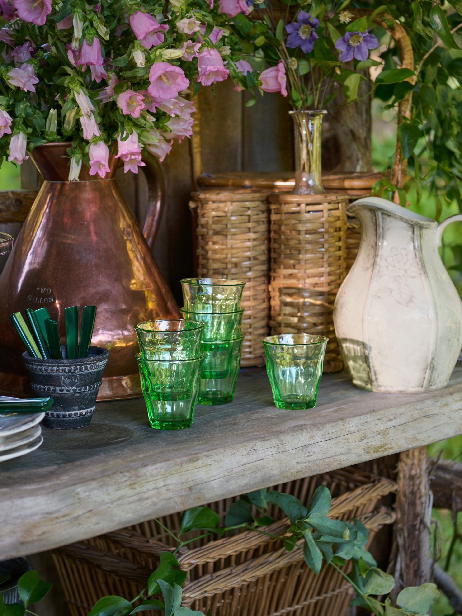 Bistro Green Glass Set Weston Table