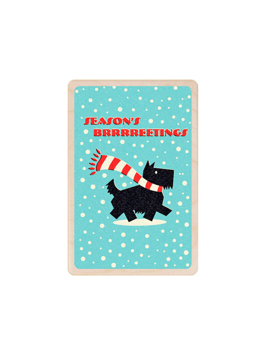 Black Scottie Wooden Postcard Weston Table