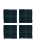 Black Watch Tartan Linen Cocktail Napkins Set of Four Weston Table