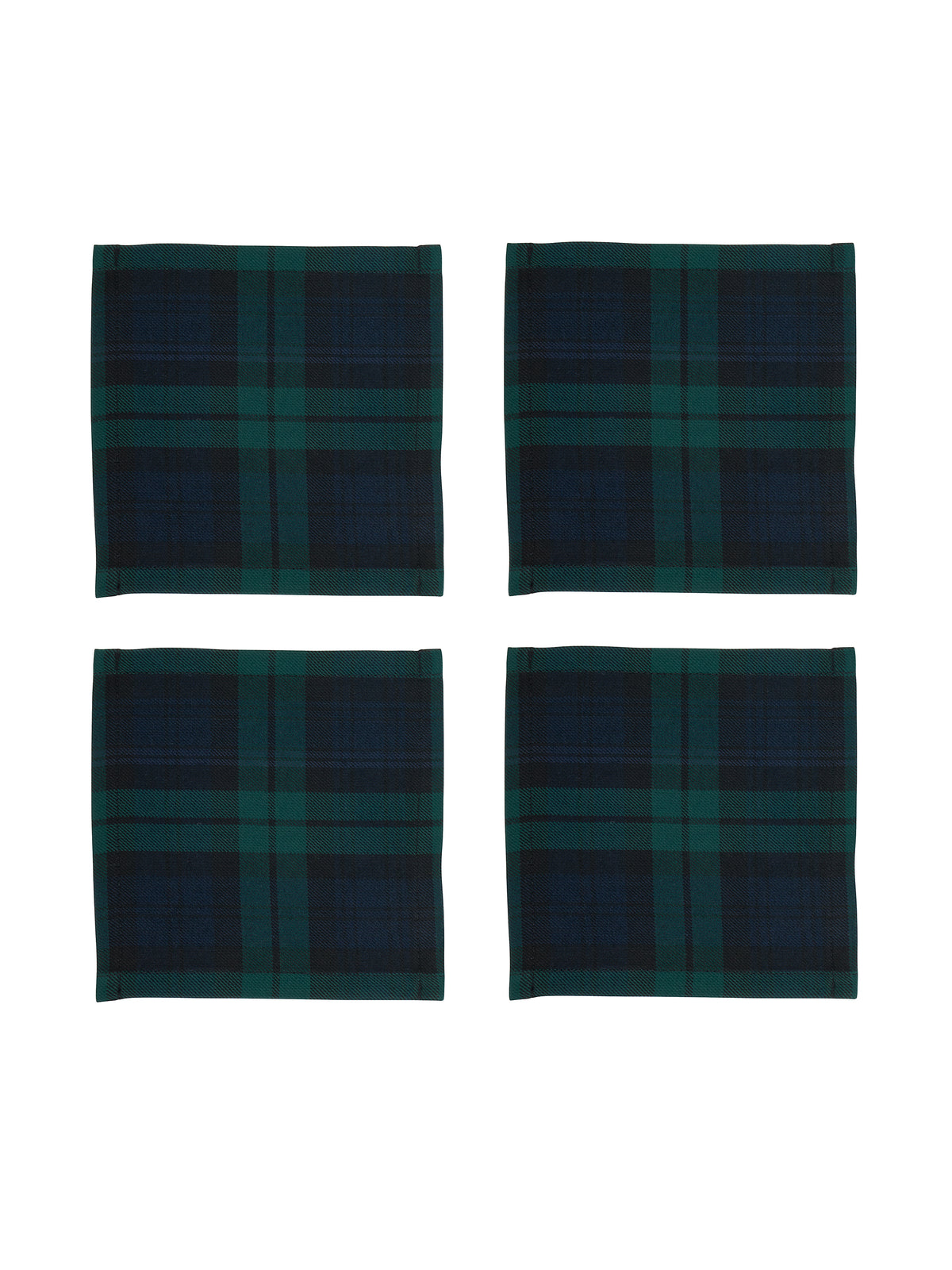 Black Watch Tartan Linen Cocktail Napkins Set of Four Weston Table