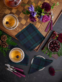 Black Watch Tartan Linen Cocktail Napkins Weston Table