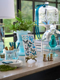 Blue Butterflies Decoupage Glass Tray Weston Table
