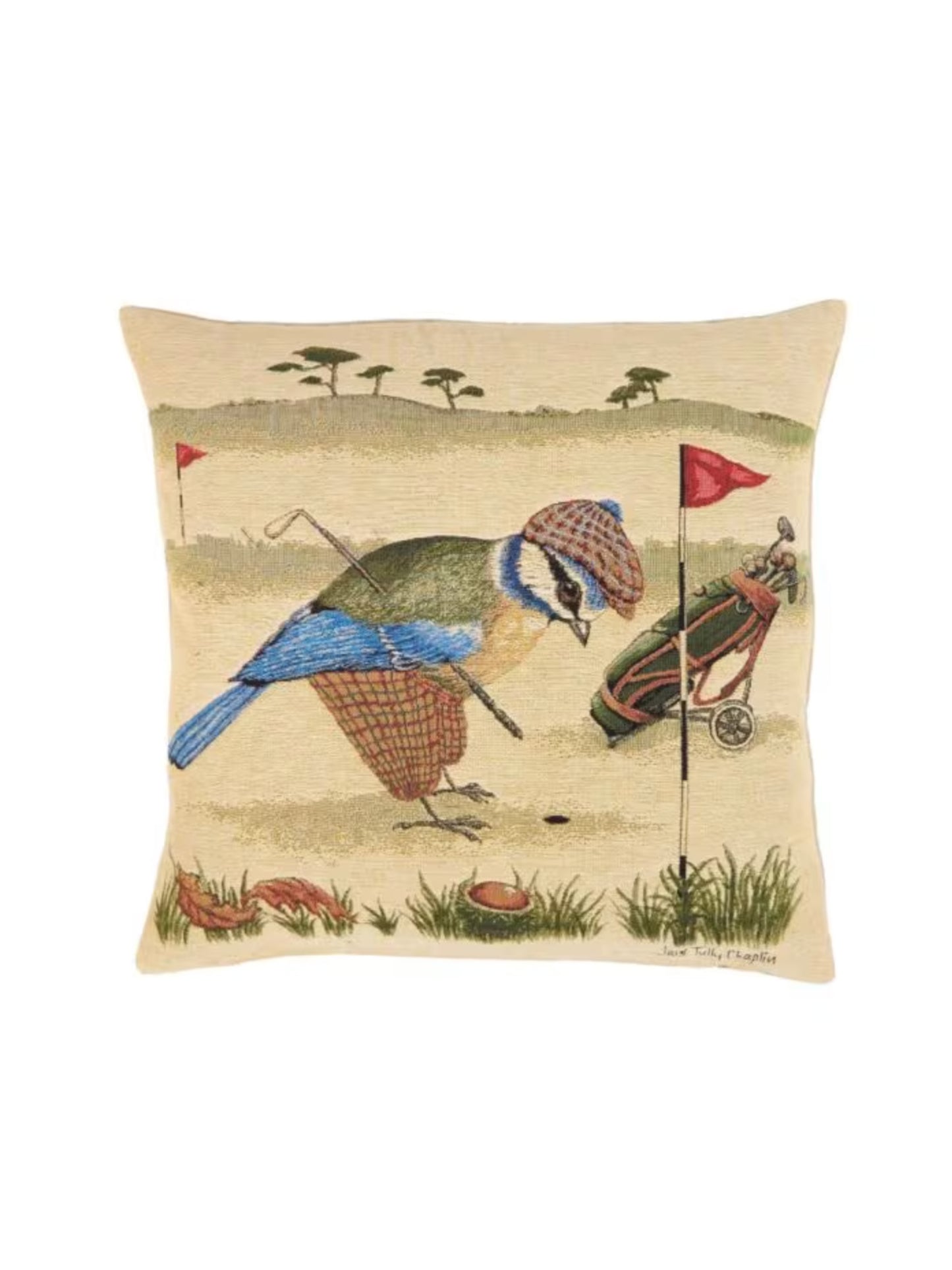 Blue Tit Golfer Pillow Square Weston Table
