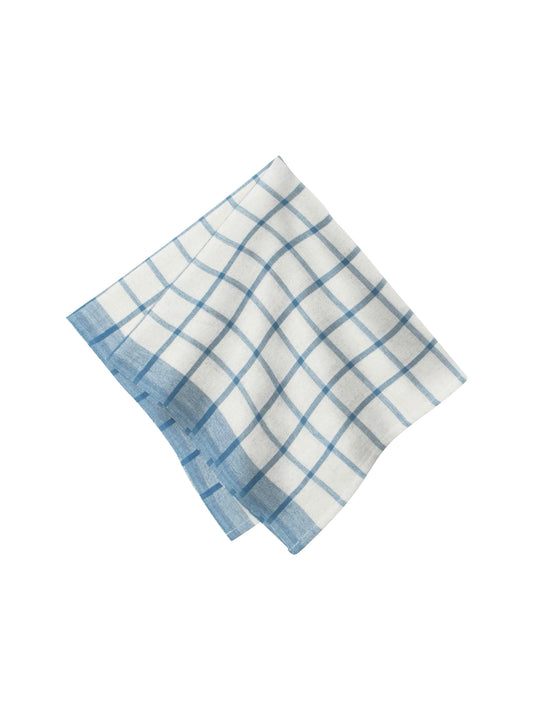 Blue Windowpane Napkins Weston Table
