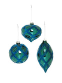 Blue and Green Checkered Ornament Trio Weston Table