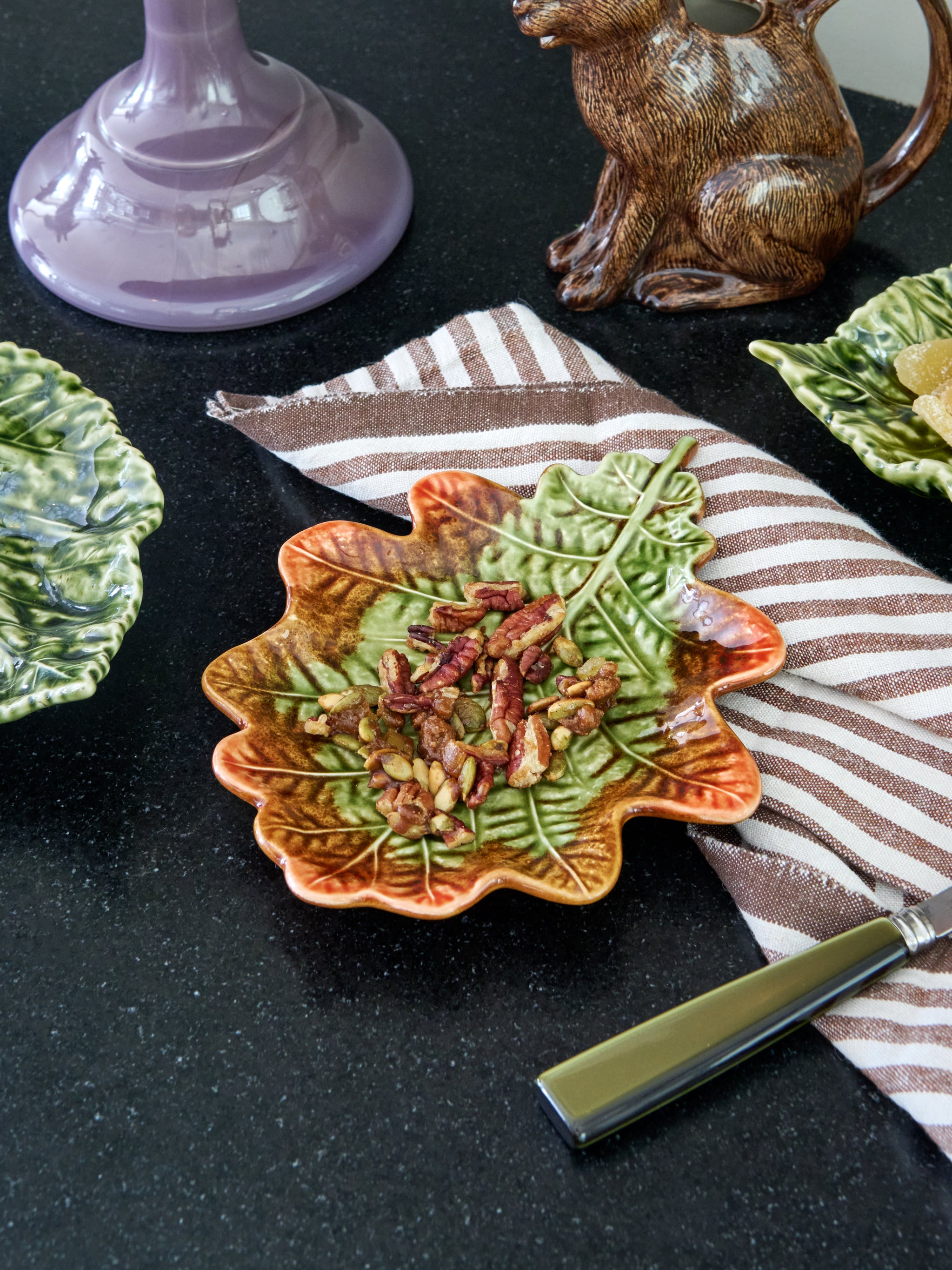 Set of 4 Vintage Bordallo Pinheiro Leaf Dishes shops