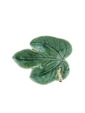 Bordallo Pinheiro Fig Tree Leaf with Caterpillar Plate