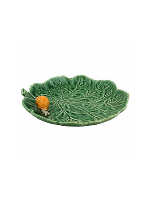  Bordallo Pinheiro Geranium Leaf with Snail Plate Weston Table 