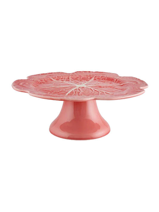 Bordallo Pinheiro 12" Pink Cabbage Cake Stand Weston Table