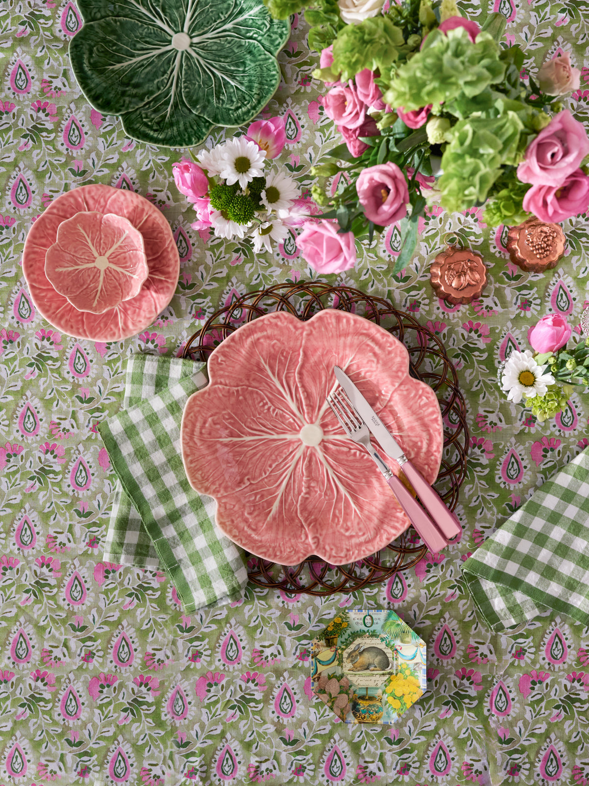 Bordallo Pinheiro Pink Cabbage Charger Weston Table