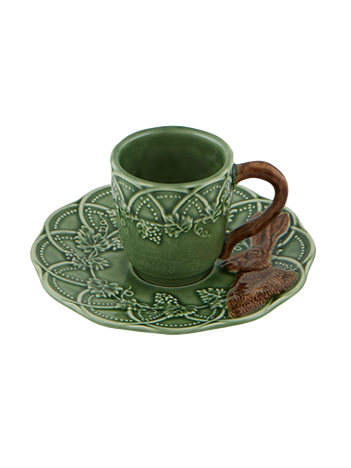 Bordallo Pinheiro Woods Coffee Cup & Saucer Hare Weston Table