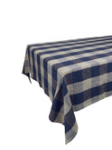 Boston Navy Check Linen Collection Tablecloth Weston Table