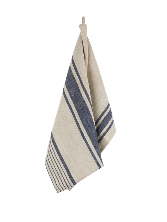 Boston Navy Linen Kitchen Towels Set of Two Weston Table