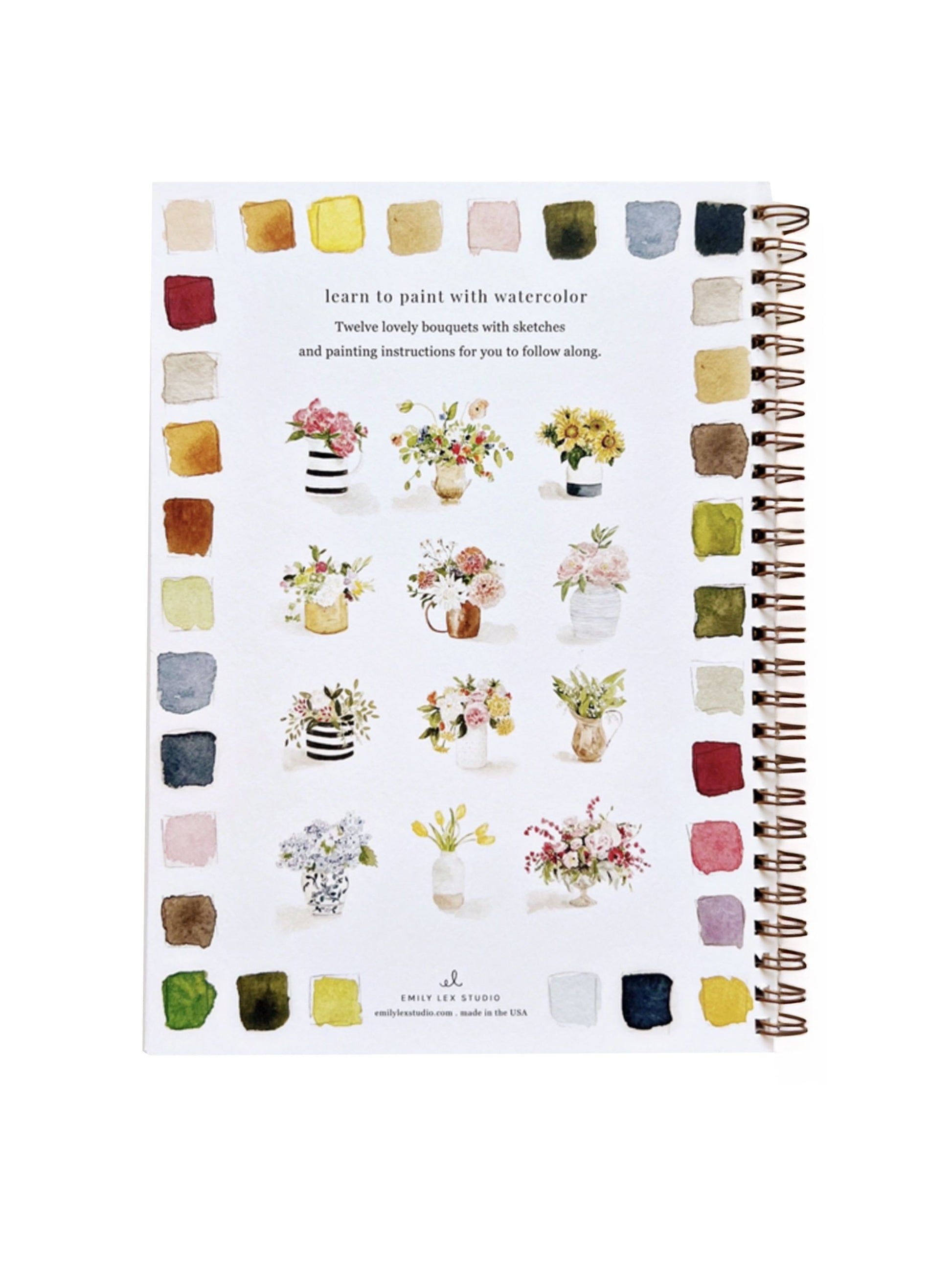 Bouquets Watercolor Workbook Paint and Brushes Set Weston Table