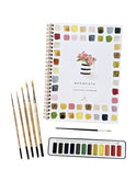 Bouquets Watercolor Workbook Paint and Brushes Set Weston Table