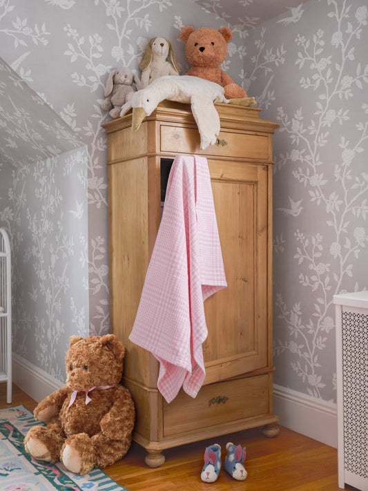 Brahms Mount Puffin Baby Blanket Pink Weston Table