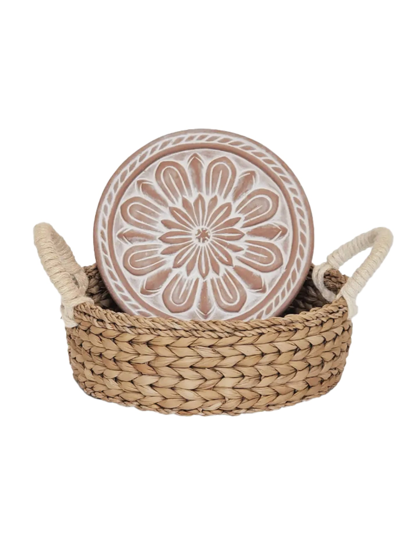 Bread-Warmer-and-Wicker-Basket-Vintage-Round-Flower-Weston-Table