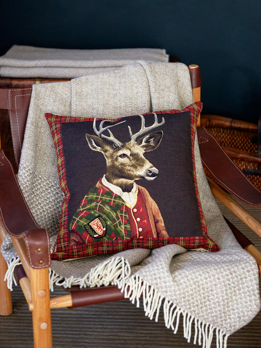 Buchanan Clan Side Facing Stag Pillow Weston Table