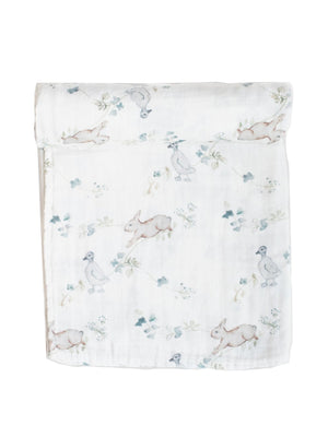  Bunnies and Ducks Organic Cotton Muslin Swaddle Weston Table 