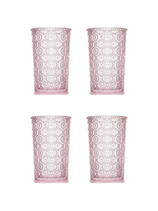 Cameo Pink Highball Glasses Set of Four Weston Table