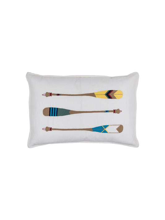 Canoe Paddles Embroidered Pillow Weston Table