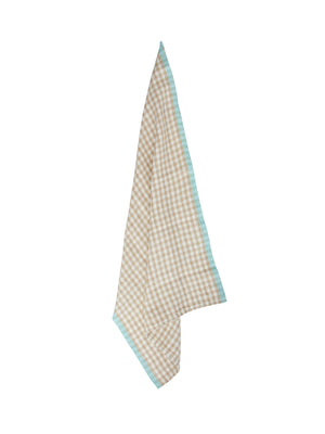  Caravan Gingham Natural and Aqua Towel Set Weston Table 