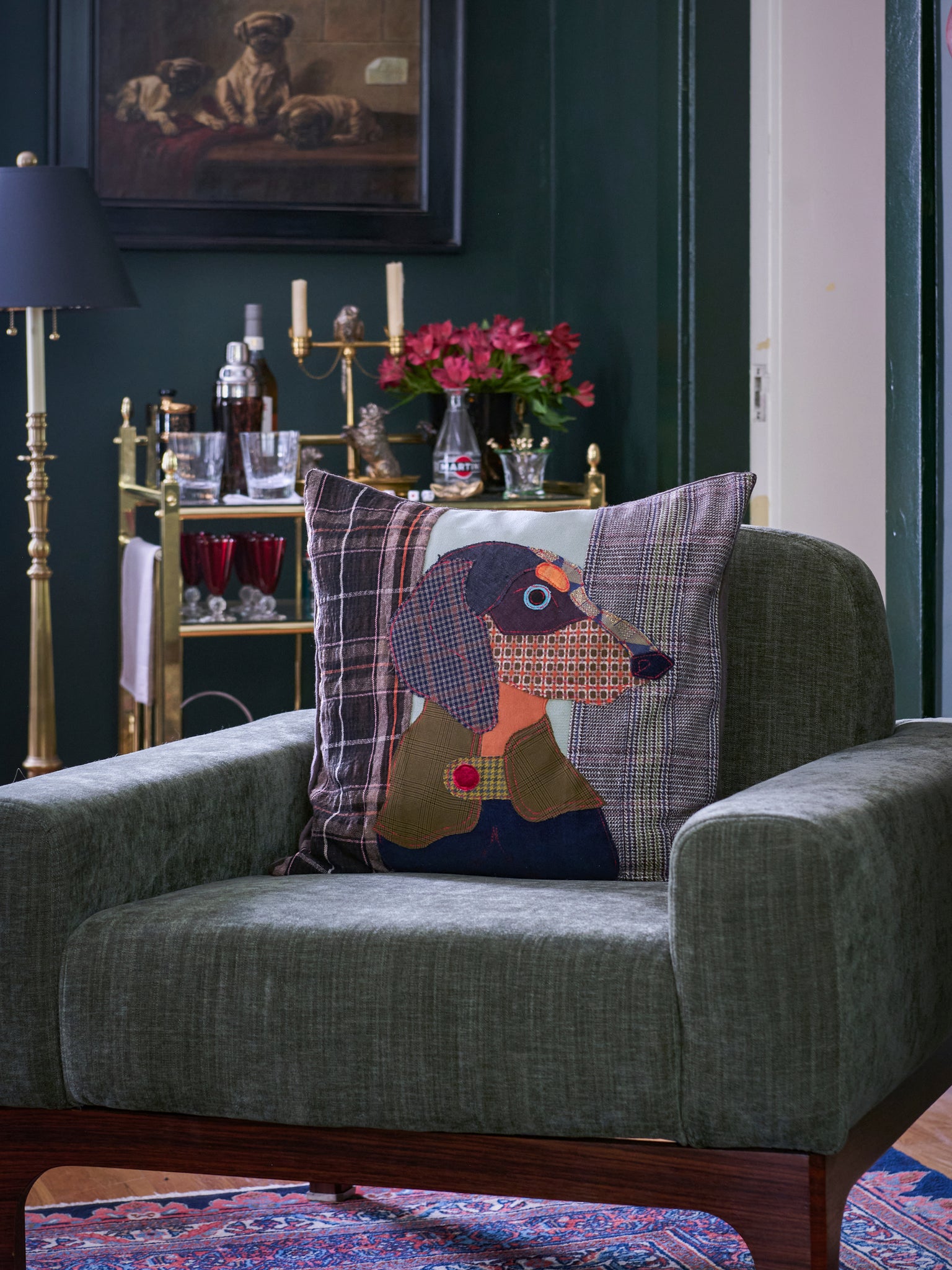 Carola van Dyke Dachshund Pillow Weston Table
