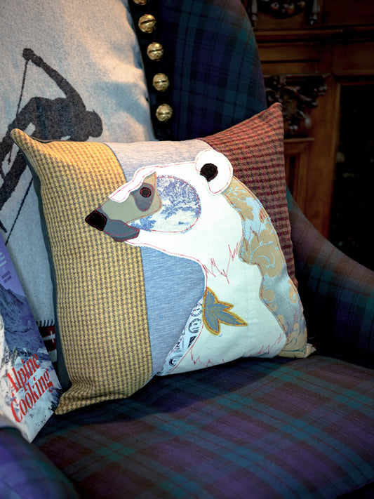 Carola van Dyke Ice Blue Polar Bear Pillow Weston Table