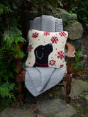 Catching Flakes Black Lab Hooked Wool Square Pillow Weston Table