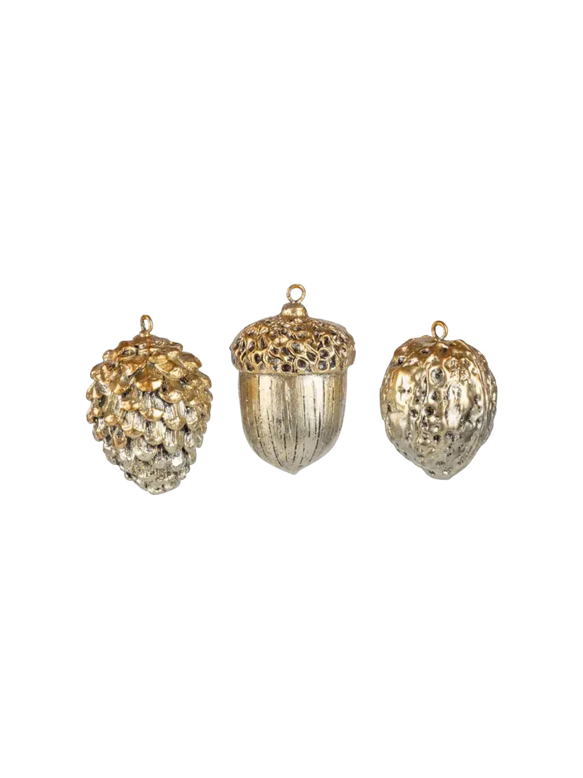 Champagne Pinecone Walnut & Acorn Ornaments Weston Table