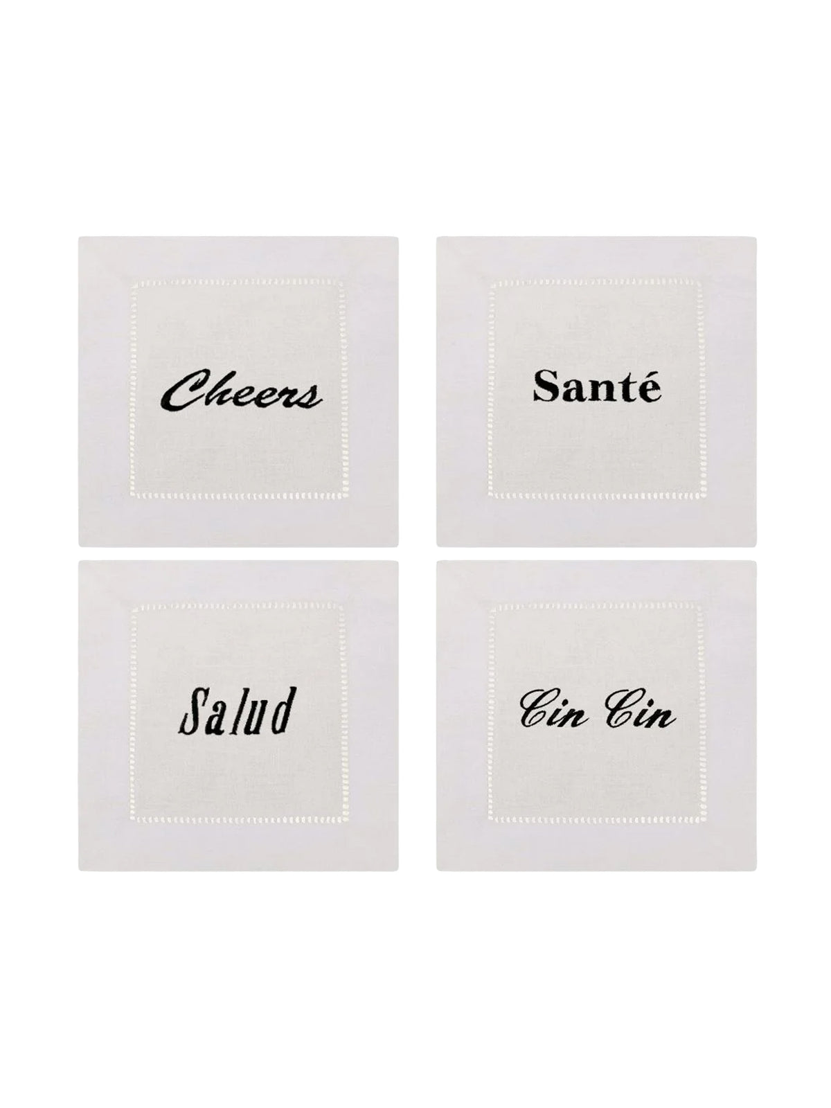Cheers Around the World Linen Cocktail Napkins Weston Table 
