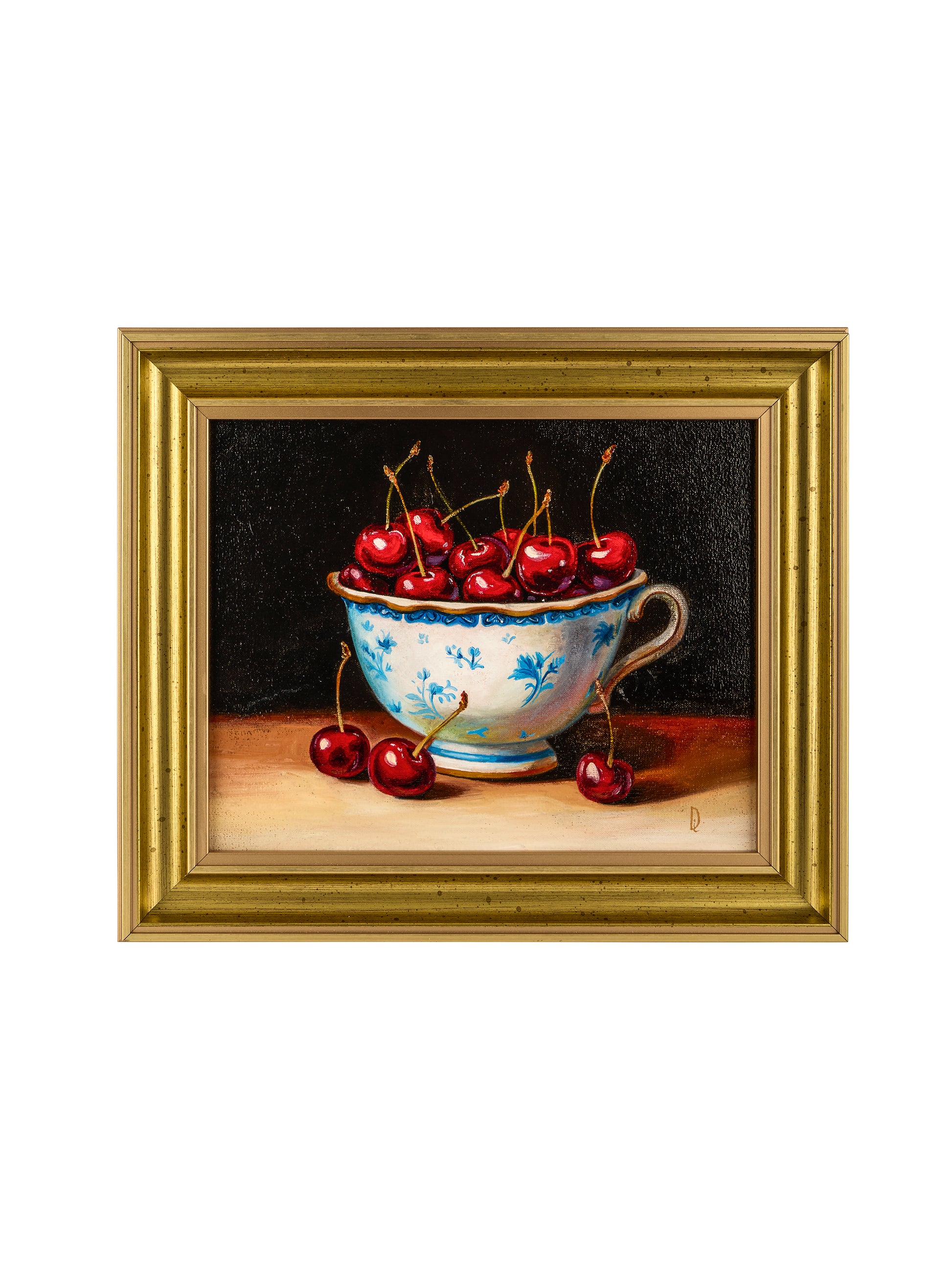 Cherries Still Life Oil Painting Weston Table
