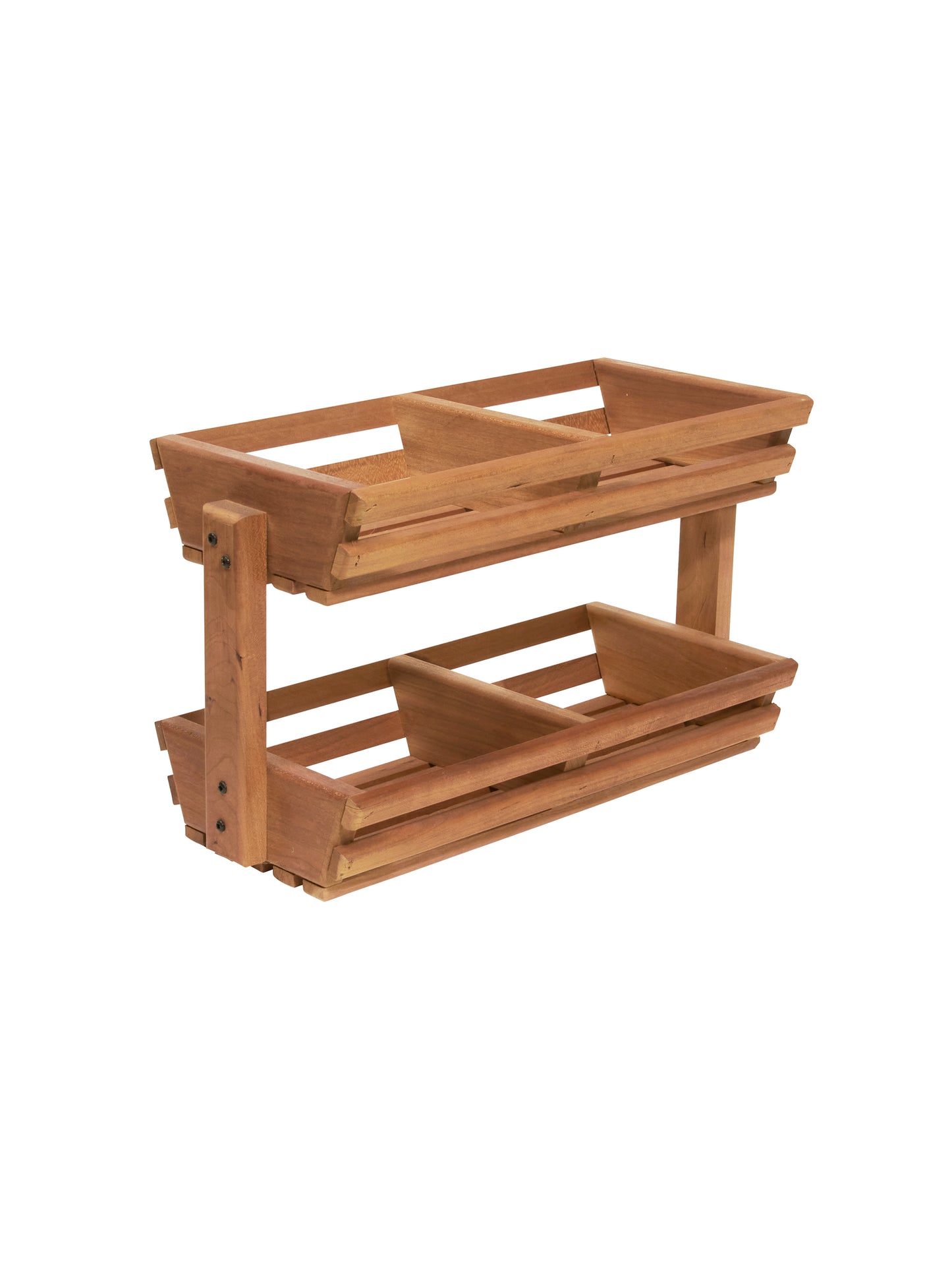 Cherry Wood Tiered Storage Basket Weston Table