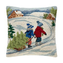 Children and Christmas Tree Wool Hook Pillow Weston Table