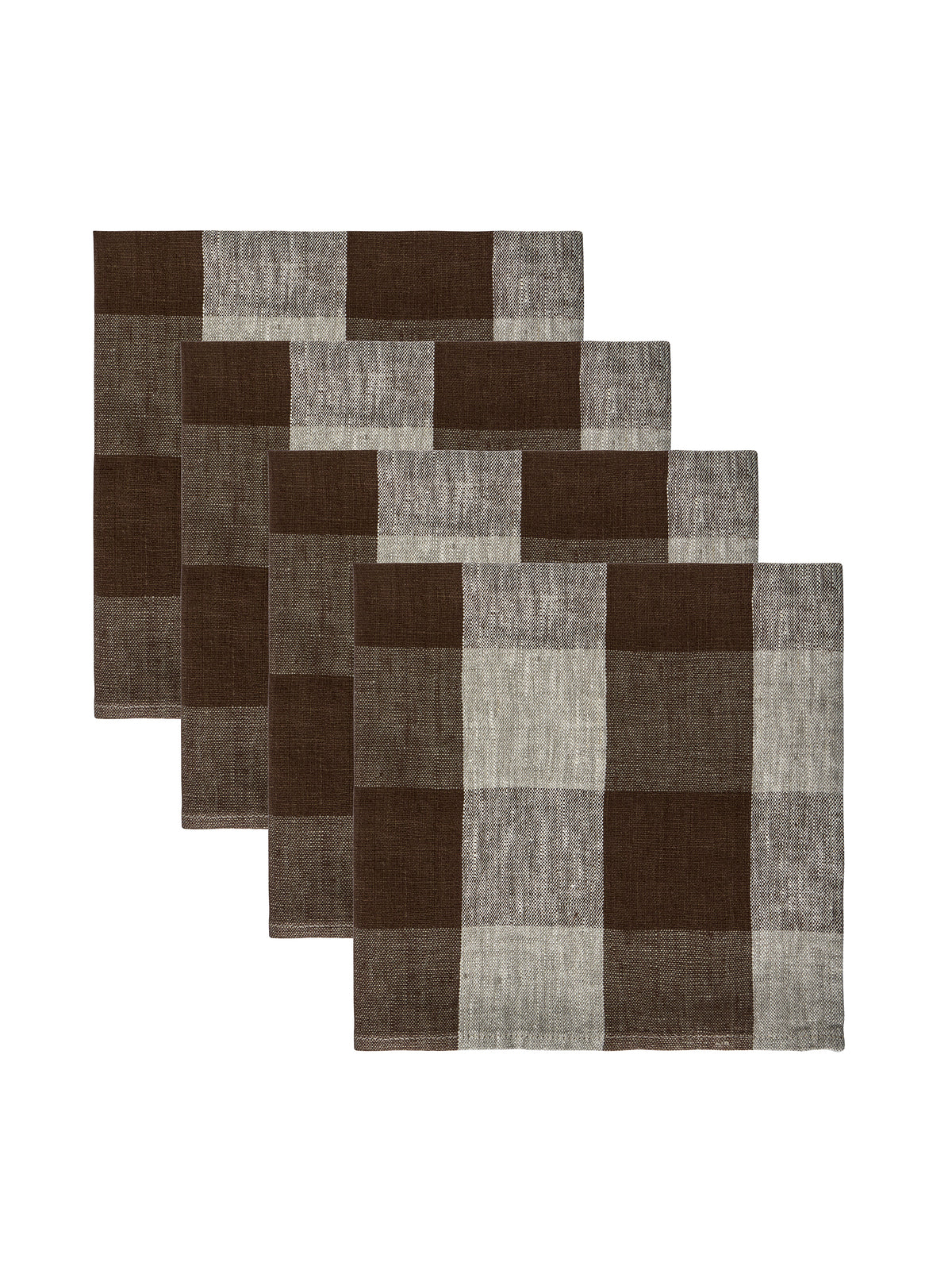Chocolate Check Linen Collection Napkins Set of Four Weston Table