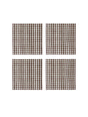 Chocolate Gingham Linen Collection Napkins Set of Four Weston Table