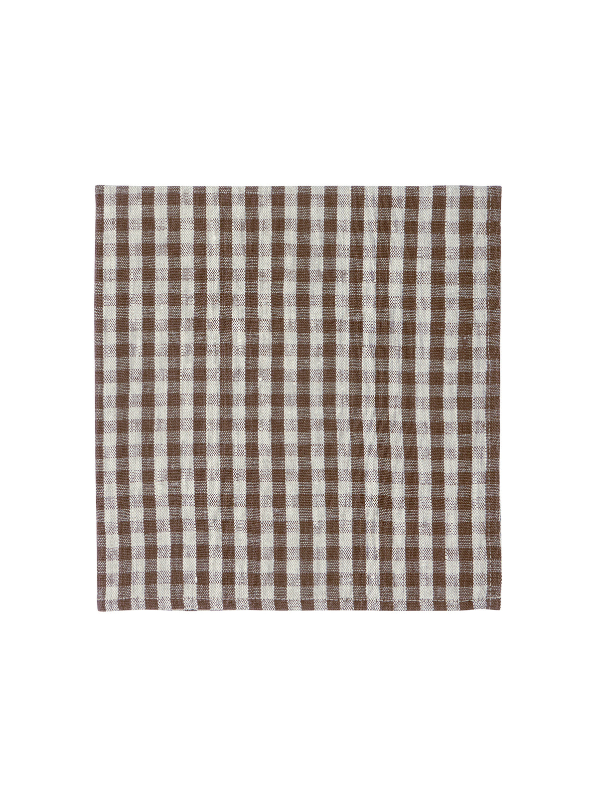 Chocolate Gingham Linen Collection Napkins Weston Table