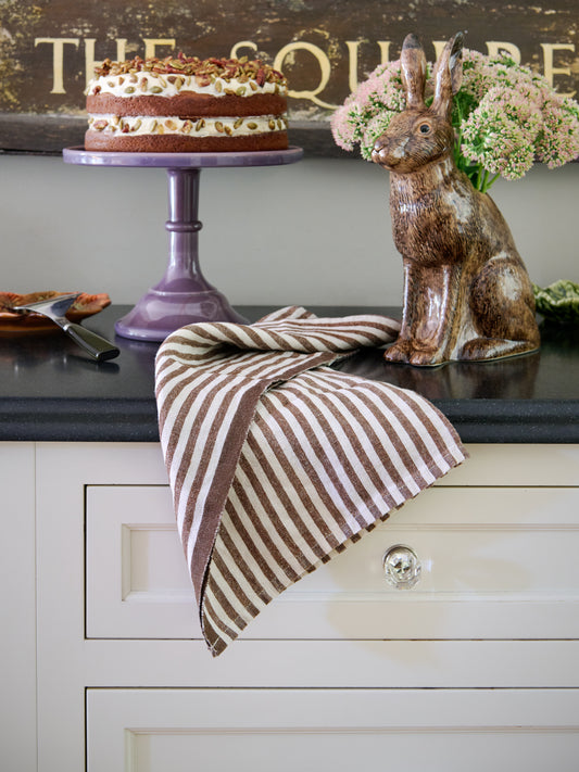 Chocolate Stripe Napkin Set Weston Table