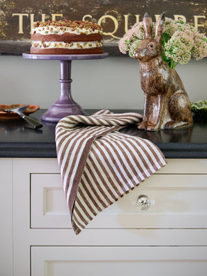  Chocolate Stripe Napkin Set Weston Table 