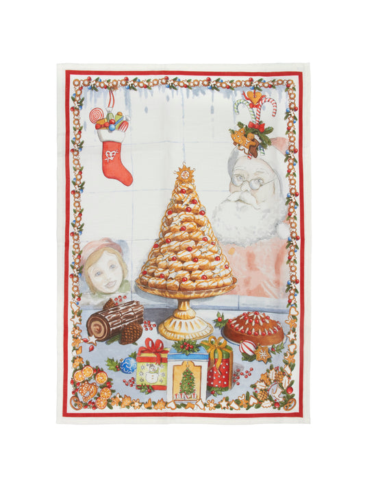 Christmas Profiterole Tree Linen Kitchen Towel Weston Table