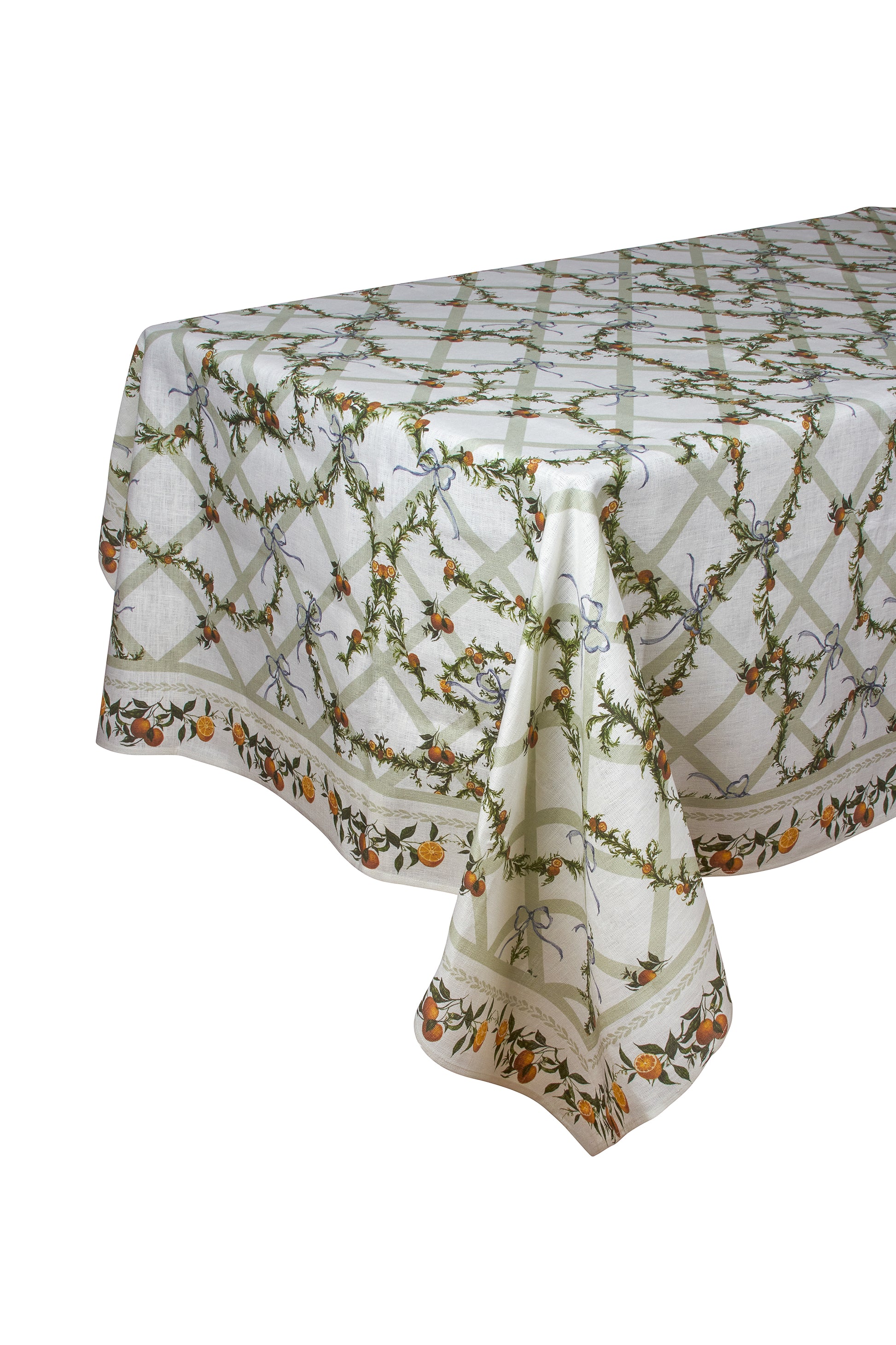 Clementine Trellis Table Linen Collection Table Tablecloth 126" Weston Table
