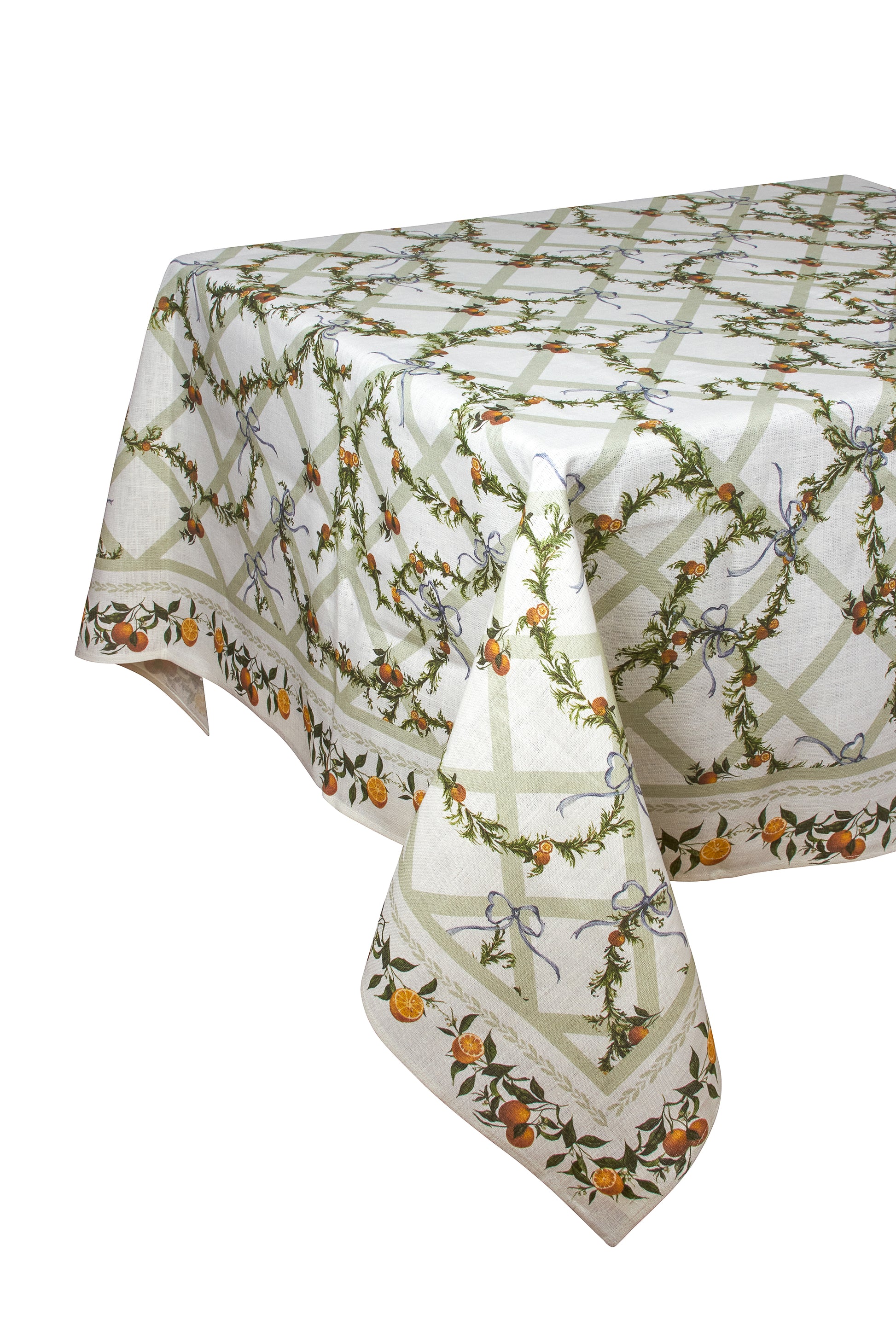 Clementine Trellis Table Linen Collection Table Tablecloth 60" Square Weston Table