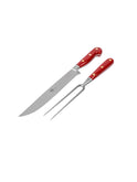 Coltellerie Berti Lucite Carving Set with Magnetized Block Red Weston Table