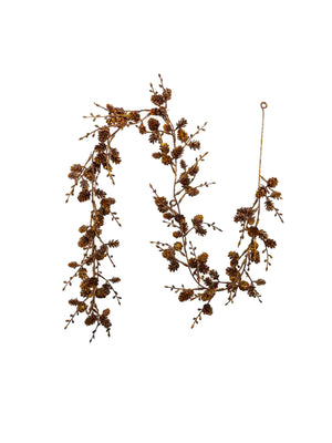  Copper Glittered Pinecone Garland Weston Table 