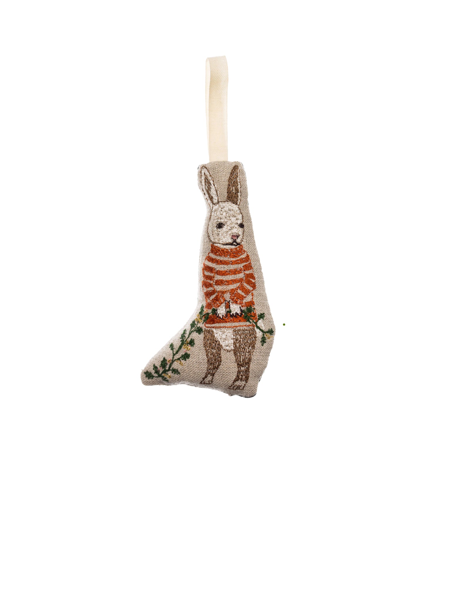 Coral & Tusk Coral & Tusk Bunny with Holly Ornament Weston Table