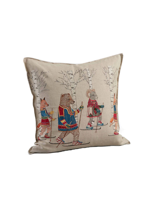 Coral & Tusk Cross Country Skiers Pillow