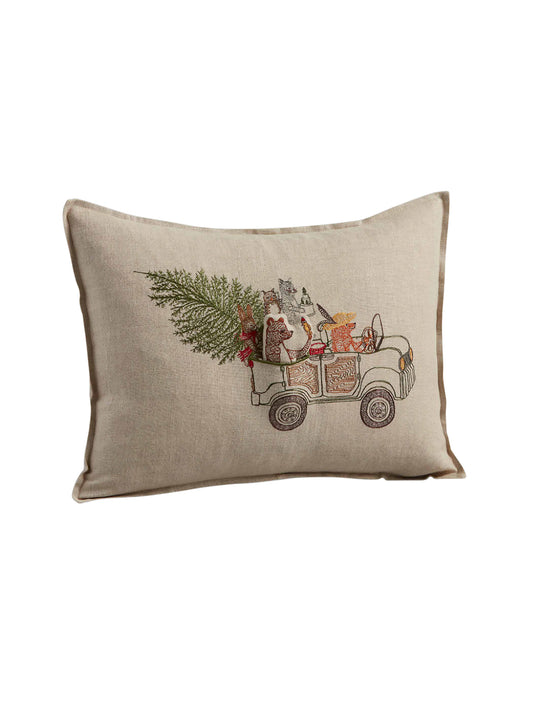 Coral & Tusk Christmas Tree Car Pocket Pillow Weston Table