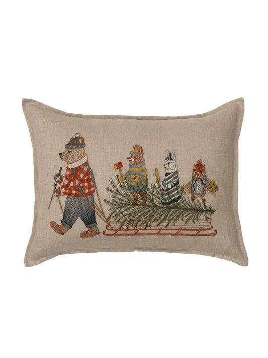 Coral & Tusk Christmas Tree Sled Pillow Weston Table