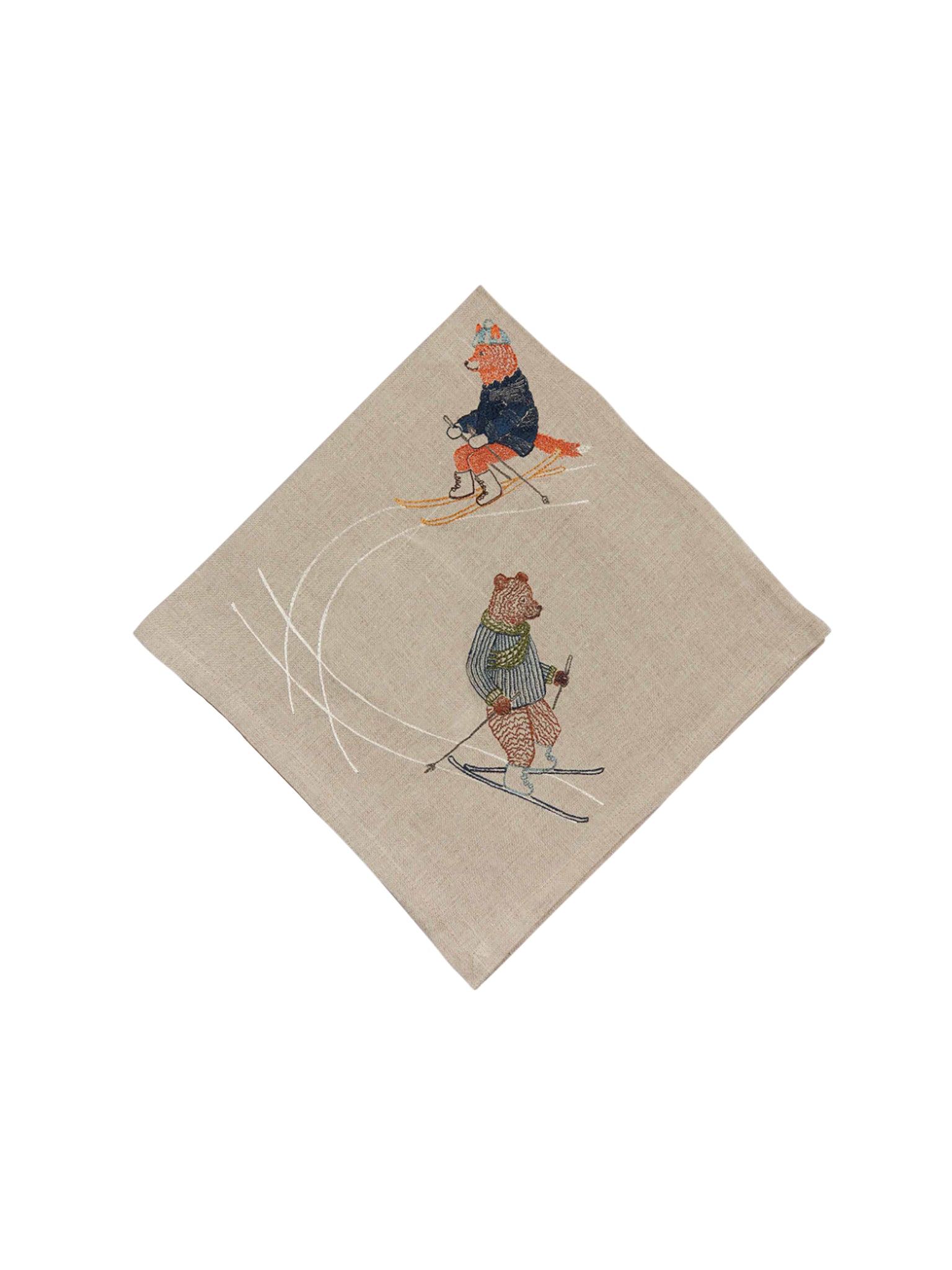 Coral & Tusk Downhill Skiers Dinner Napkins Weston Table